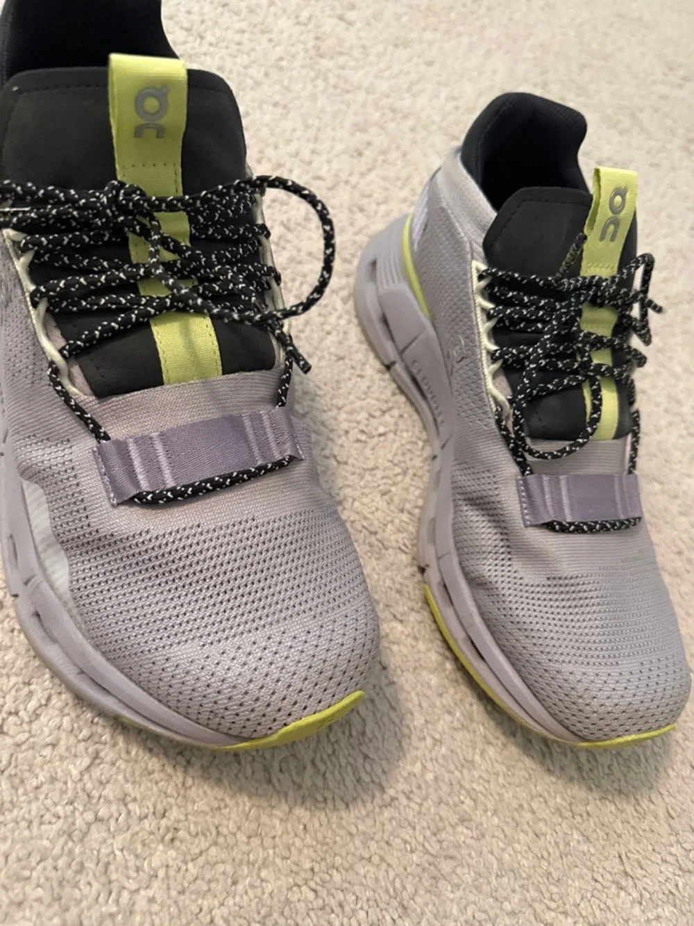ON Cloudnova Running Shoes in Light Gray with YellowGreen Accent - Womens - Picture 8 of 8